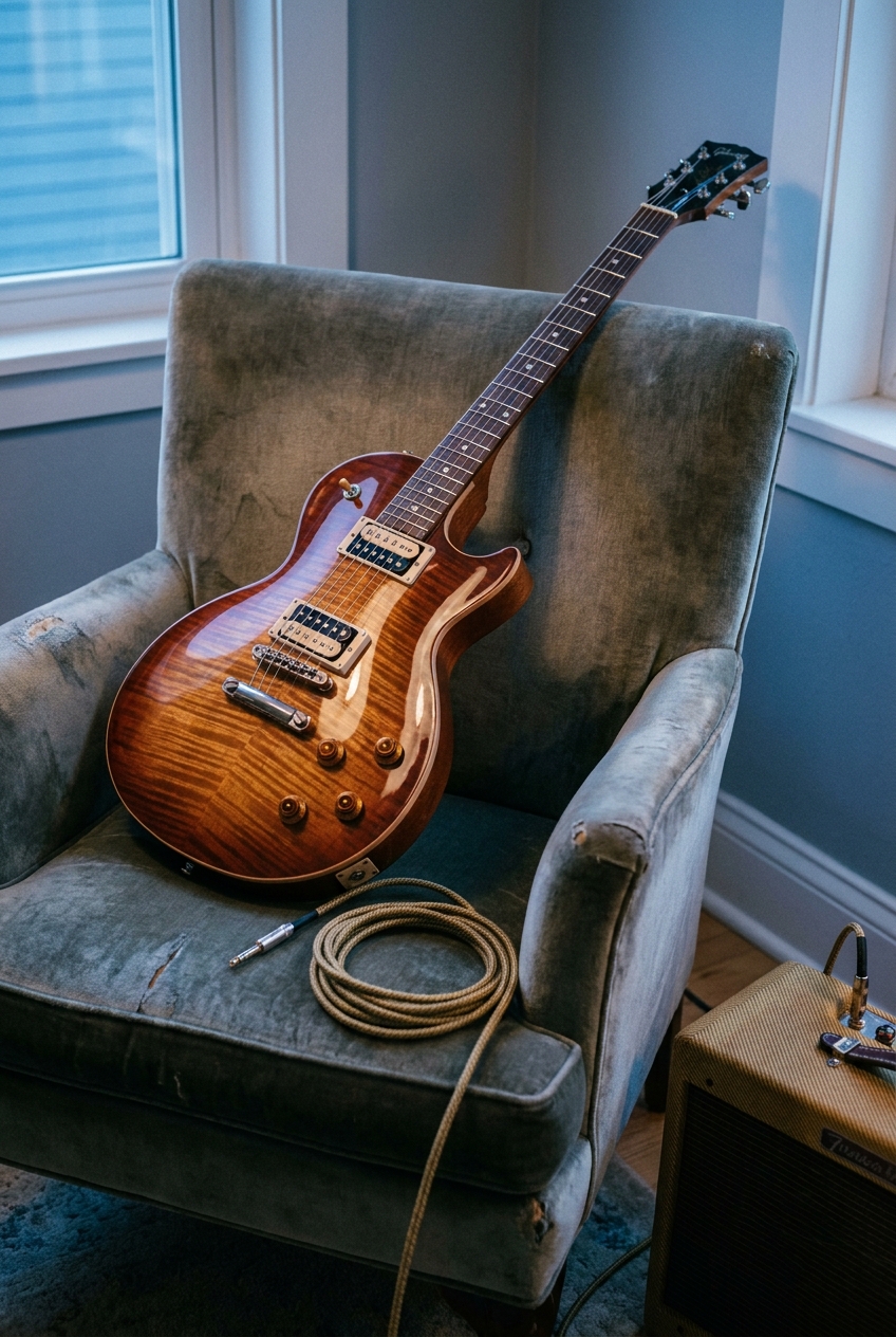 Chitarra Les Paul-style in studio domestico