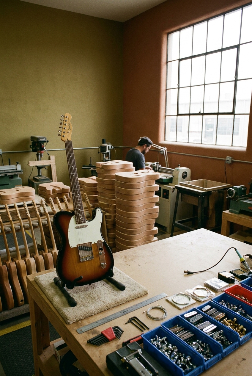 Chitarra Fender in laboratorio musicale